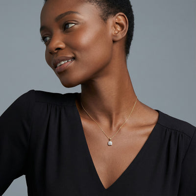 Square Cluster 9KT Gold Laboratory Grown Diamond Necklace