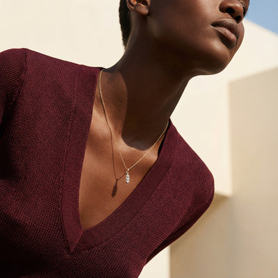 Sleek Prism 9KT Gold Laboratory Grown Diamond Necklace