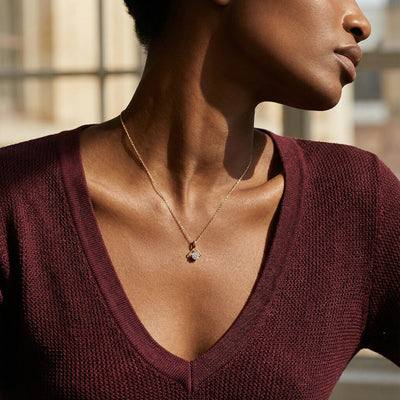 Muse Drop Frame 9KT Gold Laboratory Grown Diamond Necklace
