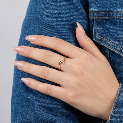 Dazzling Blossom 9KT Gold Laboratory Grown Diamond Ring