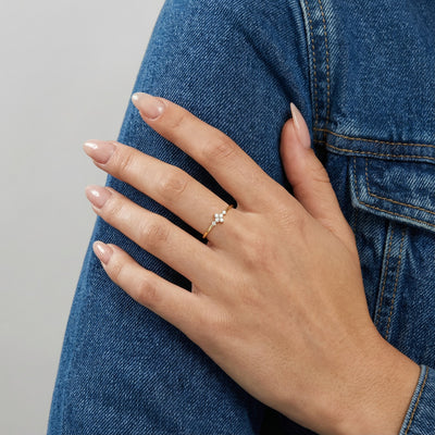 Petite Blossom 9KT Gold Laboratory Grown Diamond Ring
