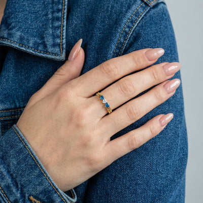 Midnight Royalty Sapphire 9KT Gold Laboratory Grown Diamond Ring
