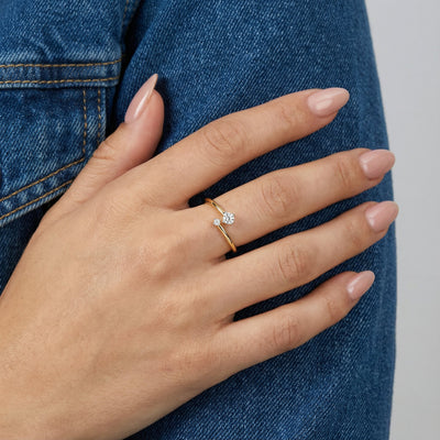Twin Sparkle 9KT Gold Laboratory Grown Diamond Ring