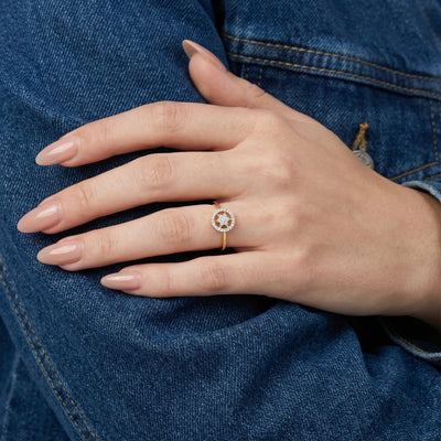 Sparkle Celestial Halo 9KT Gold Laboratory Grown Diamond Ring