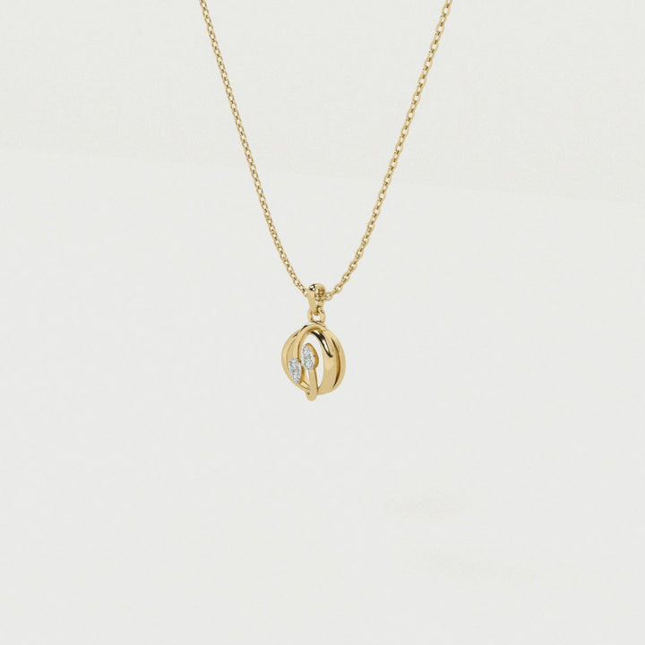 Orbit Embrace 9KT Gold Lab Grown Diamond Necklace