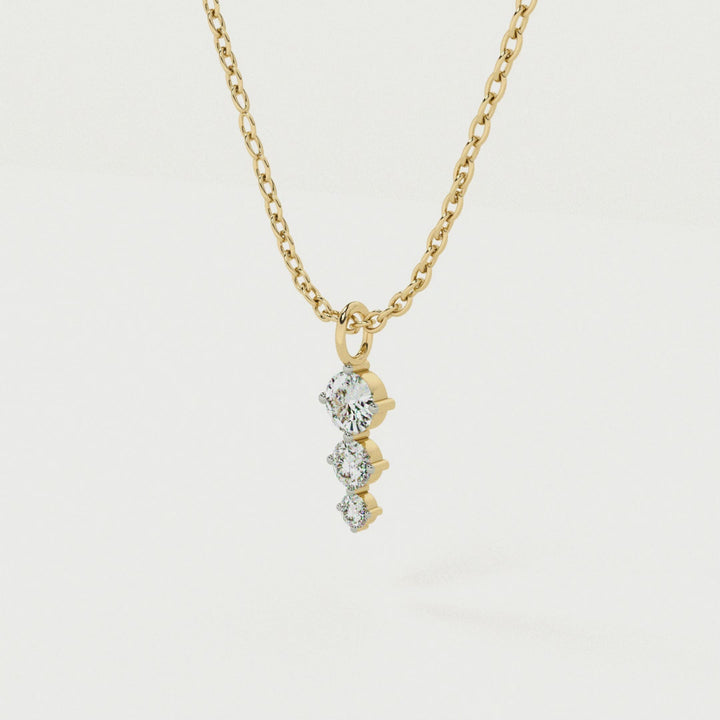 Diamond Trio 9KT Gold Lab Grown Diamond Pendant