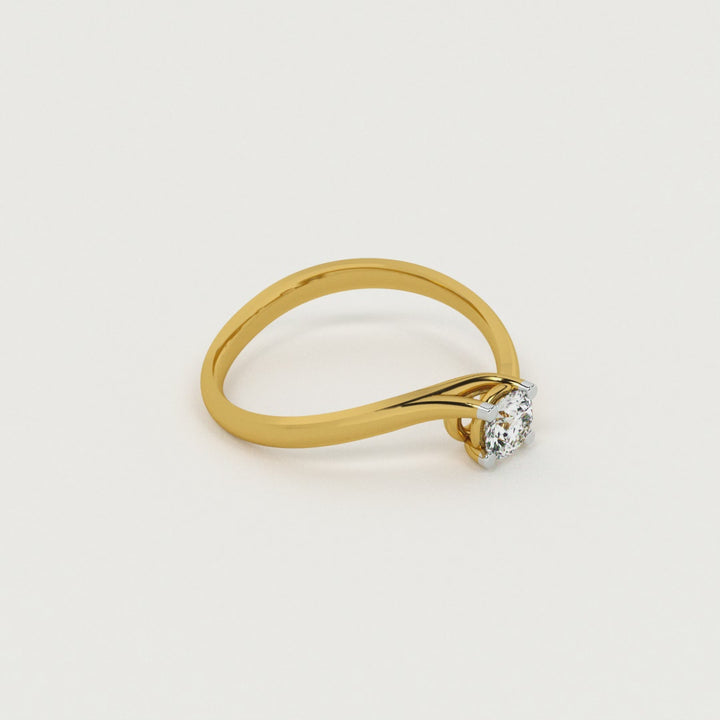 Graceful Twist 9KT Gold Lab Grown Diamond Ring - 4
