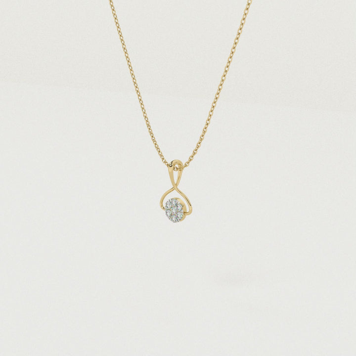Muse Drop Frame 9KT Gold Lab Grown Diamond Necklace