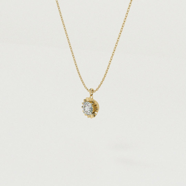 Tidal Teardrop 9KT Gold Lab Grown Diamond Necklace