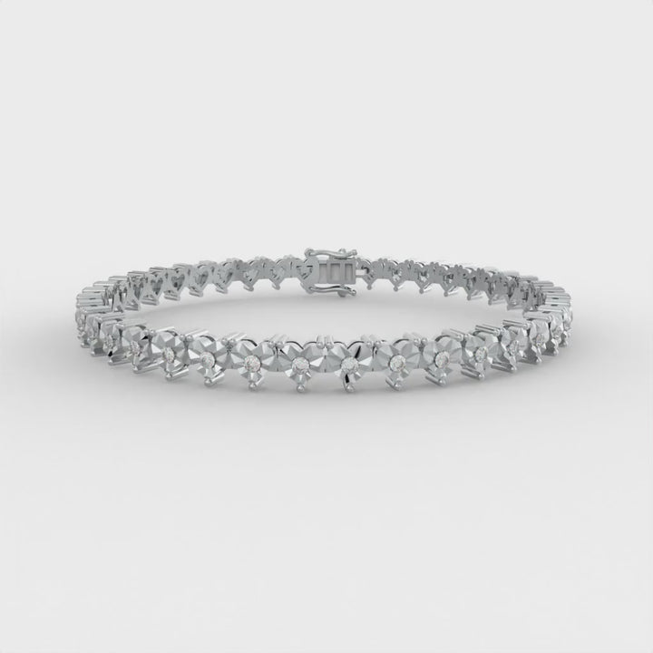 Infinity Glow Tennis 925 Sterling Silver Lab Grown Diamond Barcelet - 1