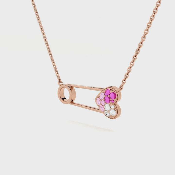 Pinned with Love 925 Silver Rose Gold Necklace