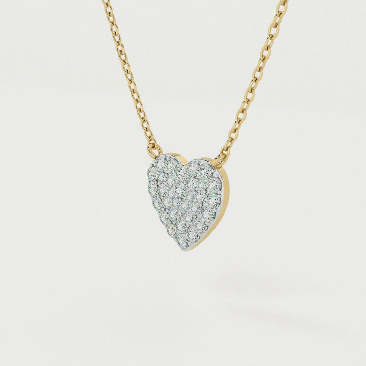 Shimmering Heart 9KT Gold Lab Grown Diamond Pendant
