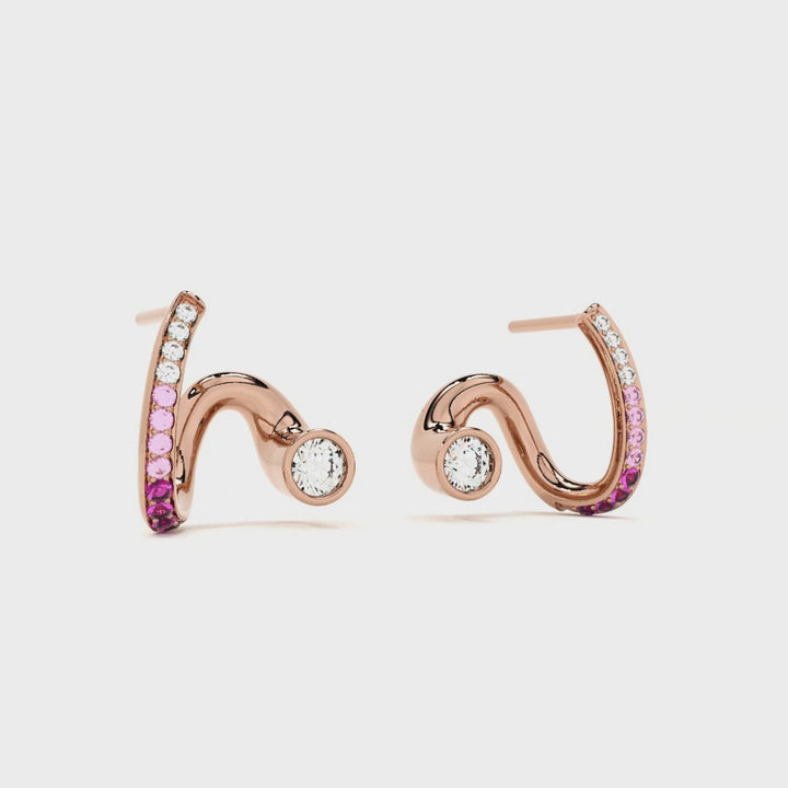 Aura Flow 925 Silver Rose Gold Studs