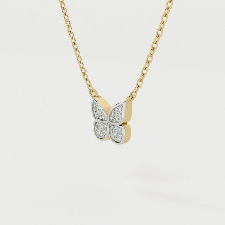 Butterfly Bliss 9KT Gold Lab Grown Diamond Necklace