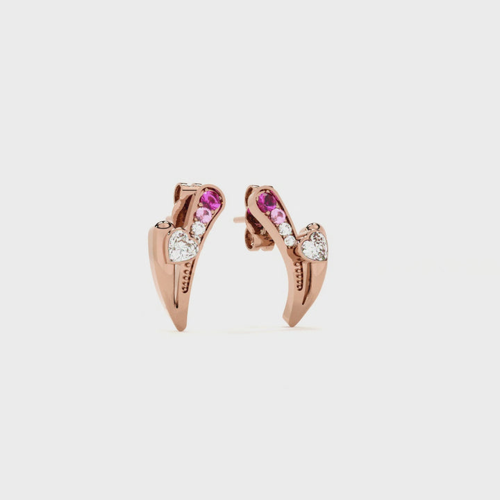 Bladerose Spark 925 Sterling Silver Rose Gold Studs