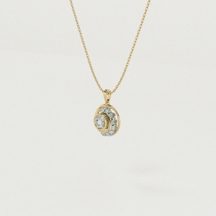 Celestial Halo 9KT Gold Lab Grown Diamond Necklace
