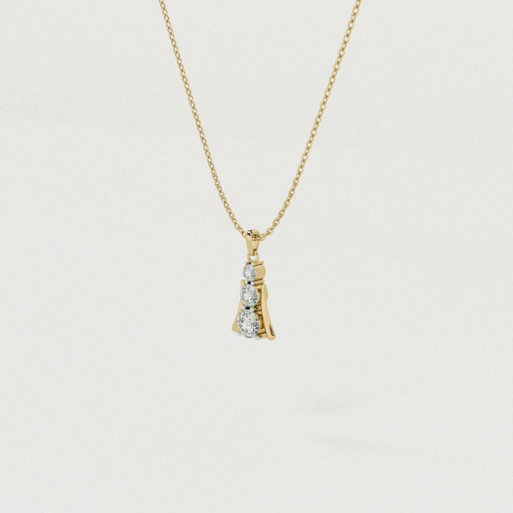 Initial Spark 9KT Gold Lab Grown Diamond Necklace