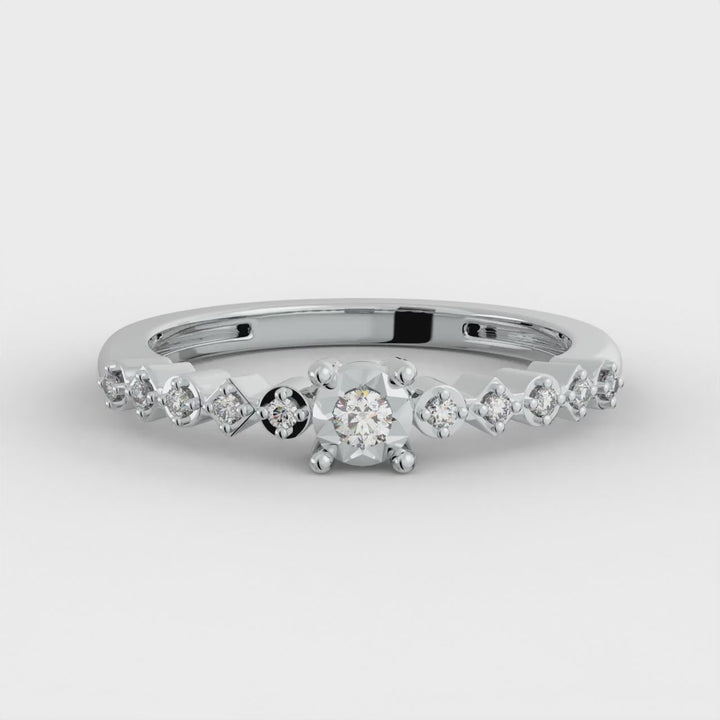 Petite Flora Radiance 925 Sterling Silver Lab Grown Diamond Ring - 1