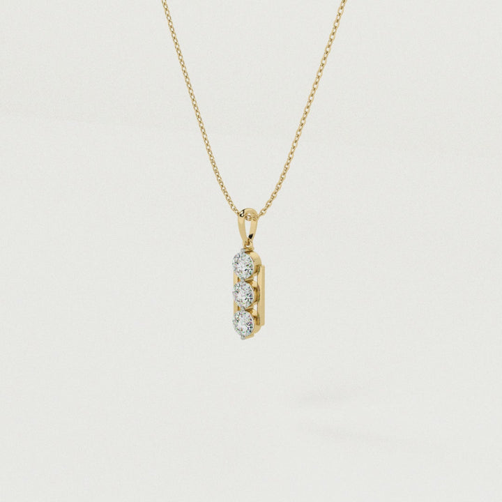 Sleek Prism 9KT Gold Lab Grown Diamond Necklace