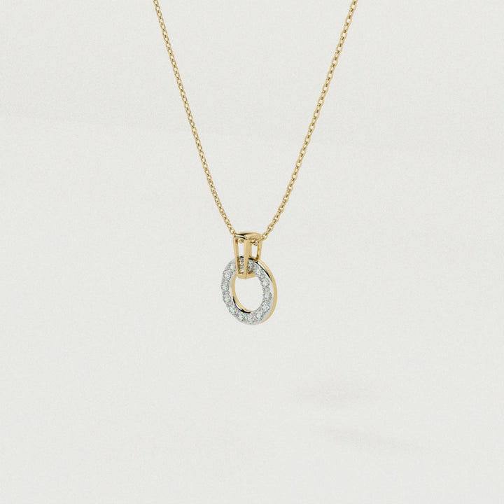 Luna Swing 9KT Gold Lab Grown Diamond Halo Necklace